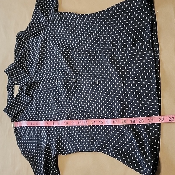 apostrophe size 4 Navy Blue White Polkadot LS Blouse - Picture 9 of 11